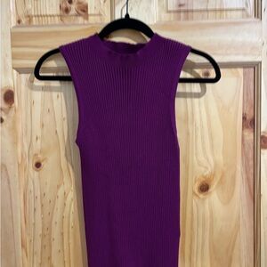 Michael Stars Sleeveless Magenta Ribbed Tank